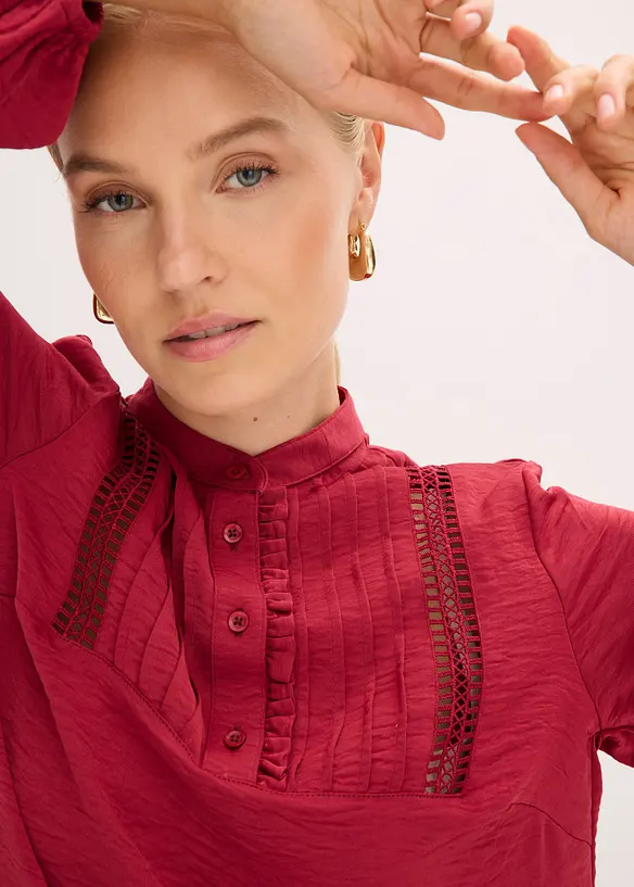 Oversizeblus med välarbetade detaljer, bonprix