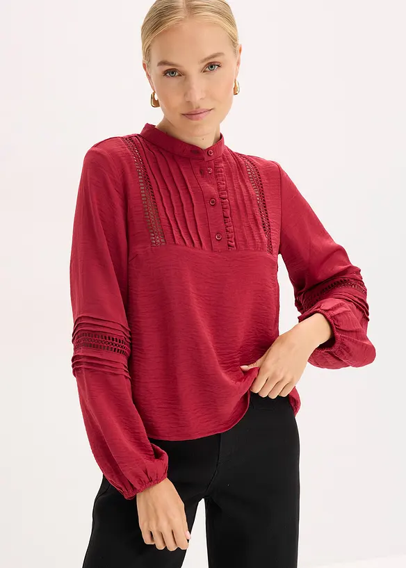 Oversizeblus med välarbetade detaljer, bonprix