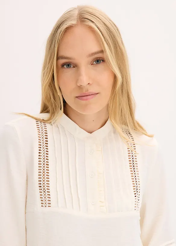 Oversizeblus med välarbetade detaljer, bonprix