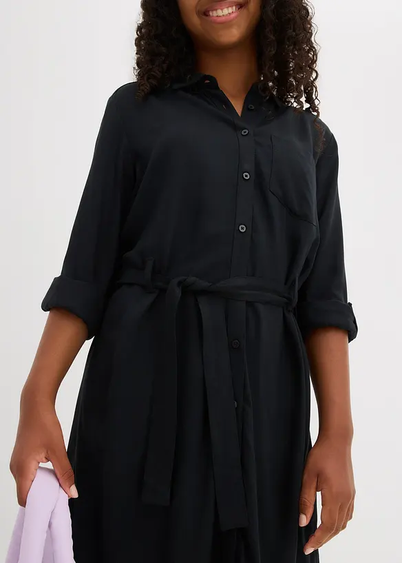 Skjortklänning av viskos med mjukt fall, bonprix