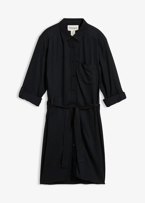 Skjortklänning av viskos med mjukt fall, bonprix