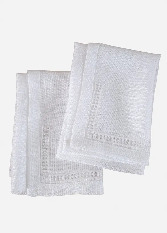 Tygservetter med hålbroderi (2-pack), bonprix