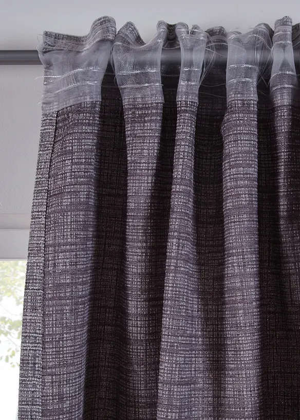 Ogenomskinlig gardinlängd med melerad struktur (1-pack), bonprix