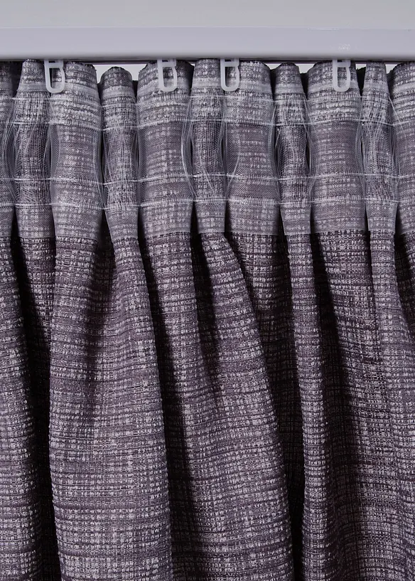 Ogenomskinlig gardinlängd med melerad struktur (1-pack), bonprix