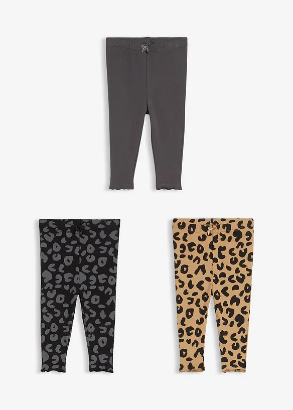 Leggings av ekologisk bomull (3-pack), bonprix