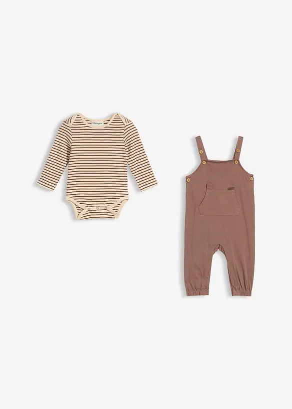 Body och byxa av ekologisk bomull (2 delar), bonprix