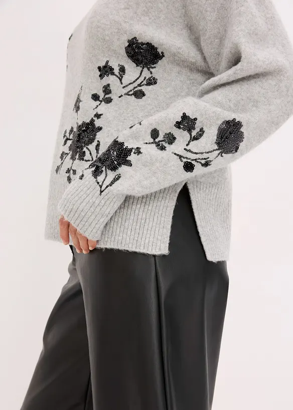 Tr&ouml;ja med paljettbroderi, bonprix