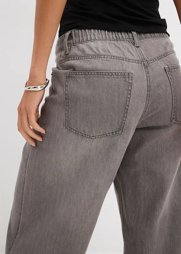 Wide Leg Jeans Mid Waist, med bekväm midja, bonprix