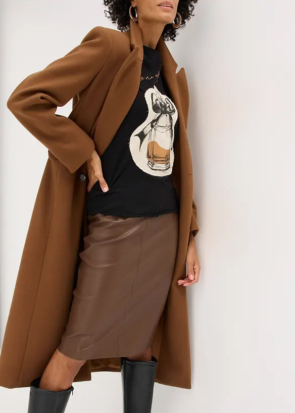 Långärmad topp i bomullsstretch, bonprix