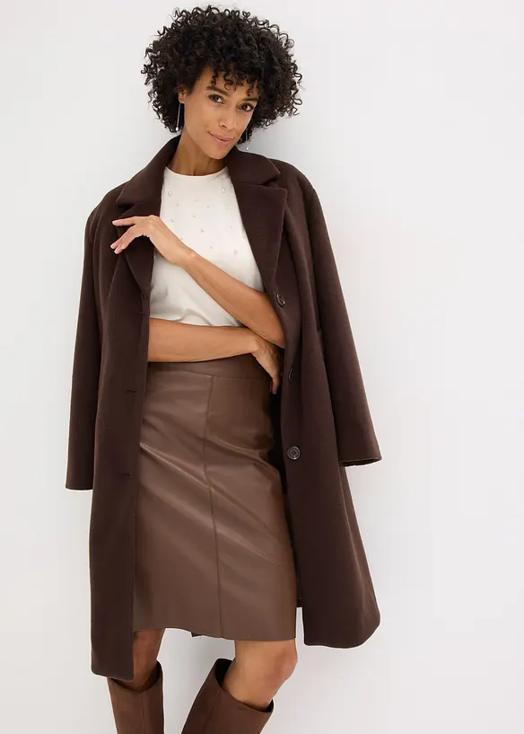 Trendig pennkjol i skinnimitation, bonprix