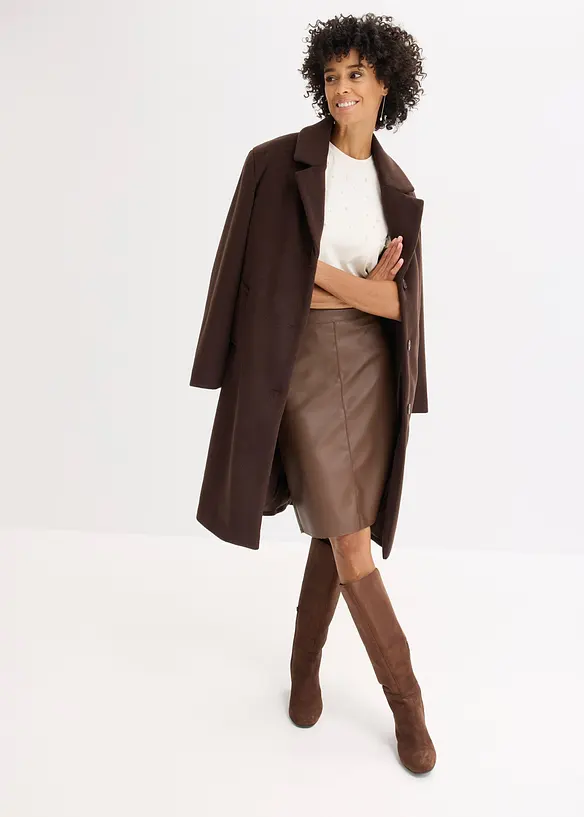 Trendig pennkjol i skinnimitation, bonprix