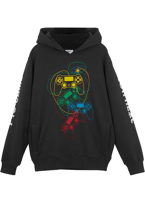 Sweatshirt med huva i ekologisk bomull för barn, bonprix