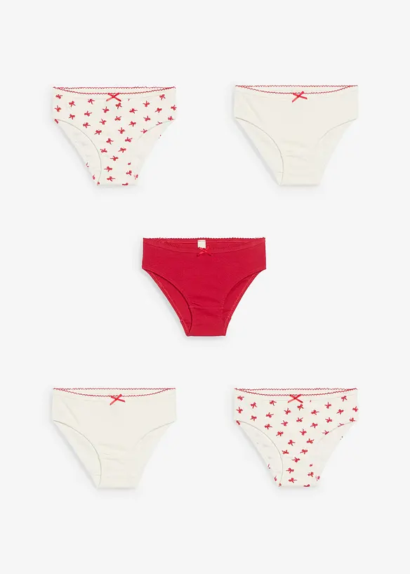 Trosa av mjukt, ribbat material med satinrosett (5 par), bonprix