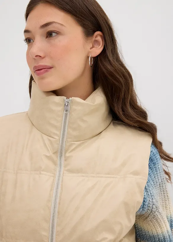 Täckväst i skinnimitation, bonprix