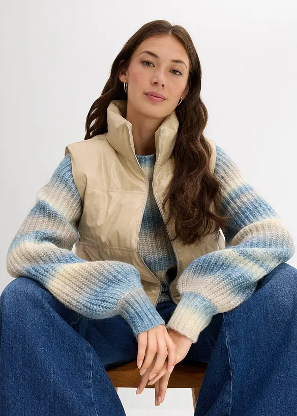 Täckväst i skinnimitation, bonprix