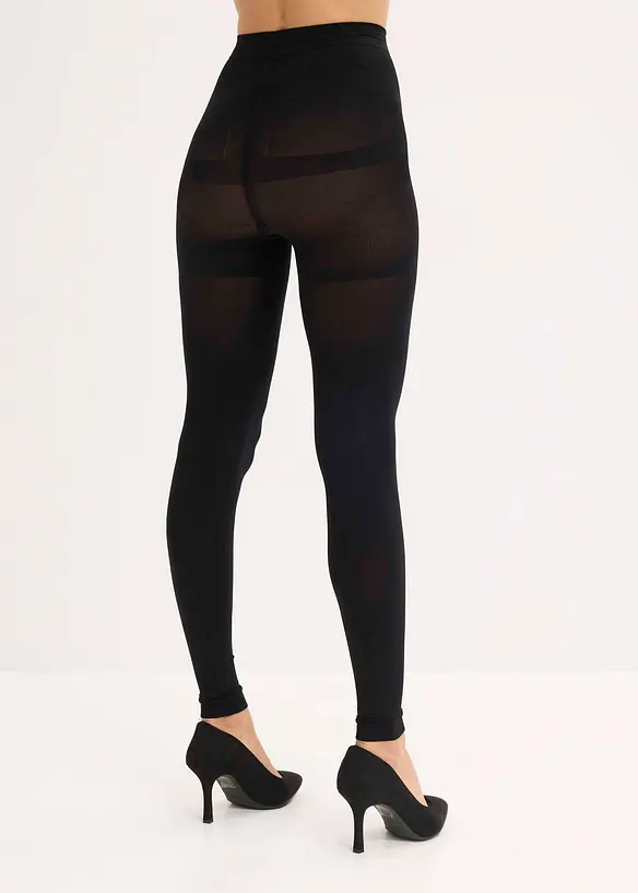 Formande, ogenomskinliga leggings med push up och bekväma muddar (80 den), bonprix