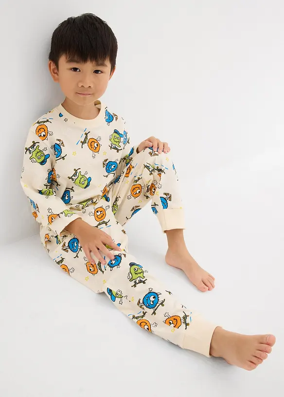 Pyjamas i ren ekologisk bomull (4 delar), bonprix