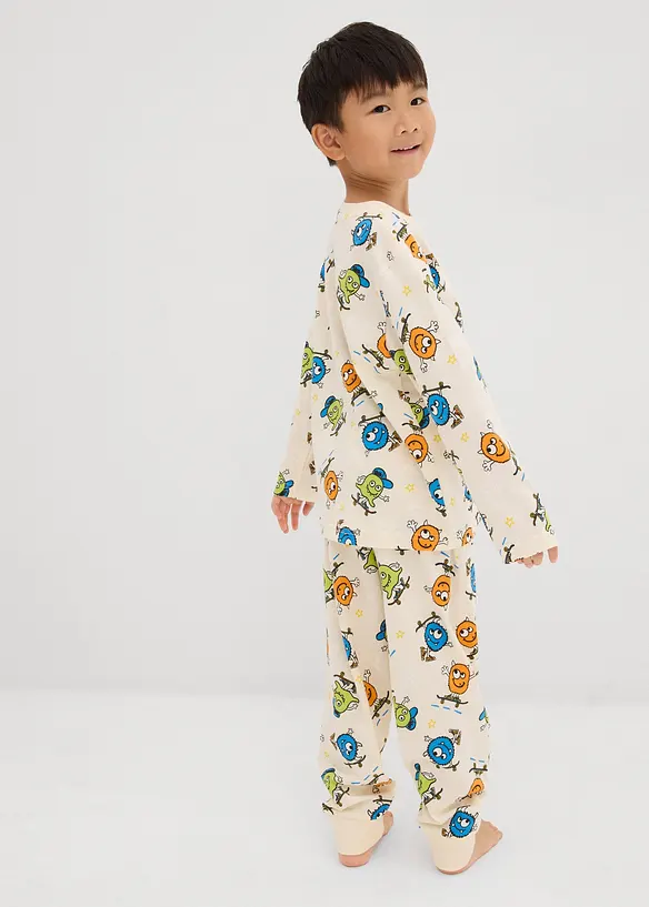 Pyjamas i ren ekologisk bomull (4 delar), bonprix