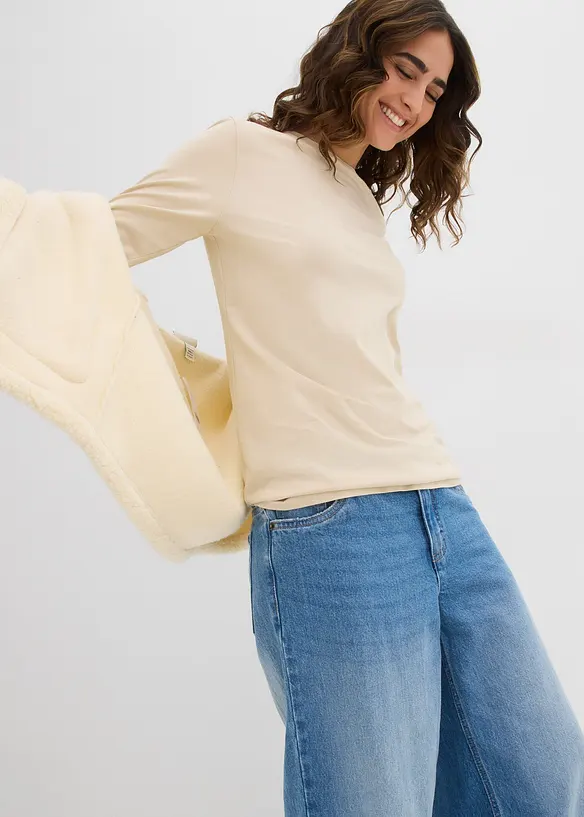 Långärmad topp med ren ekologisk bomull (2-pack), bonprix