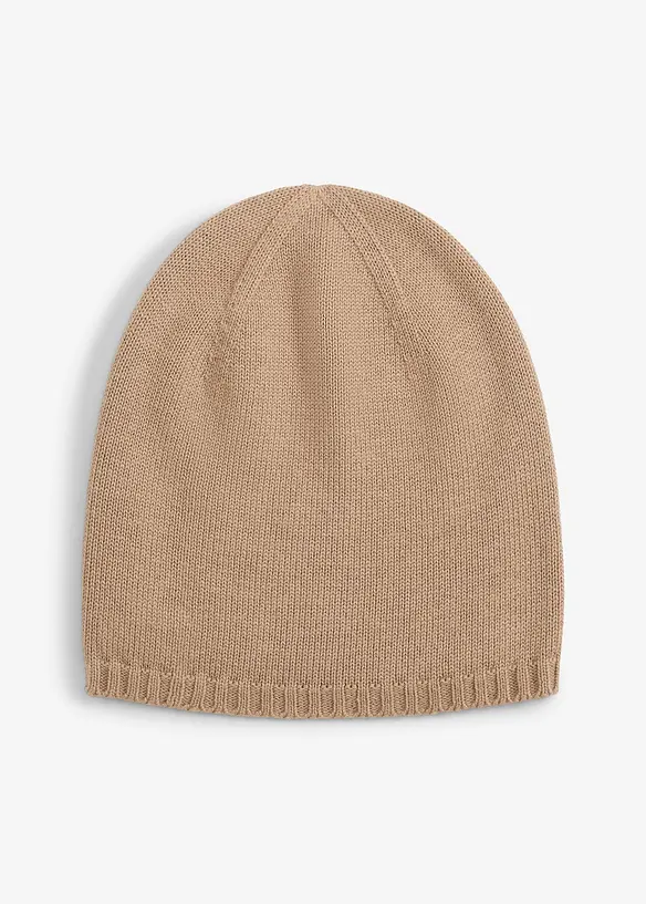 Finstickad mössa med merinoull, bonprix