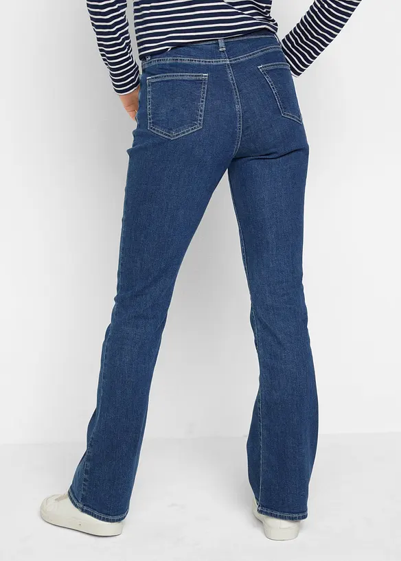 Stretchjeans med medelhög midja, ekologisk bomull, bootcut, bonprix