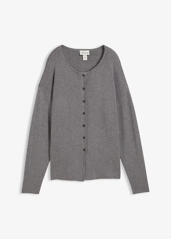 Stickad kofta i insvängd modell av viskosmix, bonprix