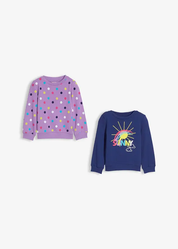 Sweatshirt av ekologisk bomull (2-pack), bonprix