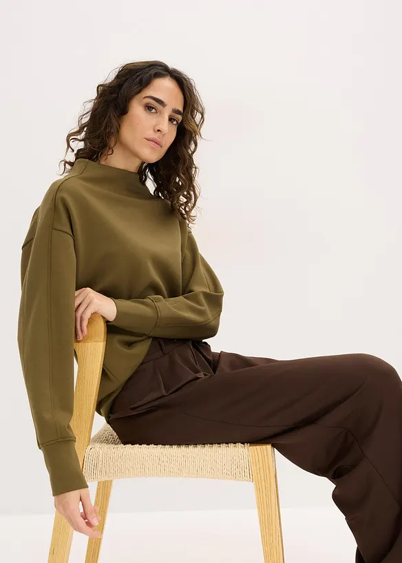 Oversizeweatshirt i mjuk och stabil trikå, bonprix