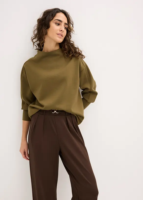 Oversizeweatshirt i mjuk och stabil trikå, bonprix