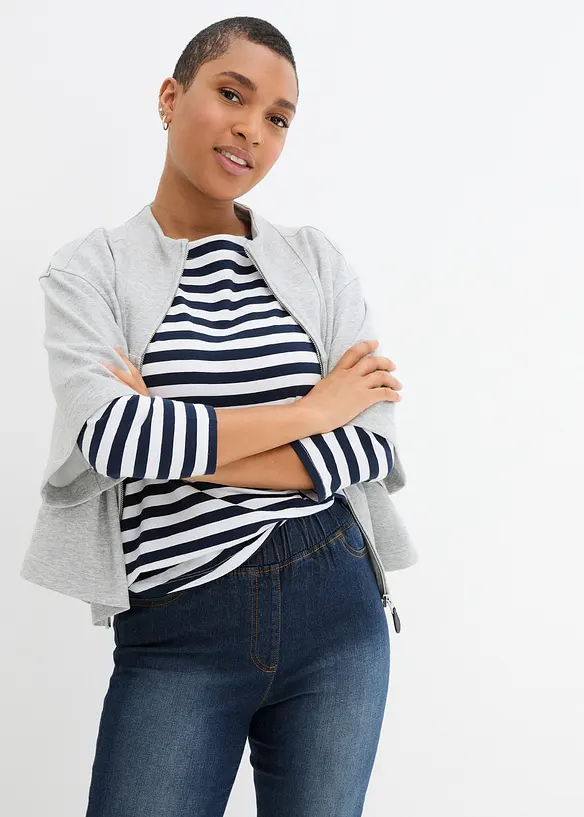 Slim Fit Jeans, Mid Waist, med bomull, bonprix