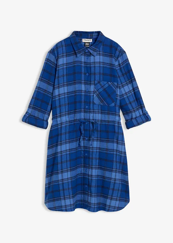Blusklänning i flanell, bonprix