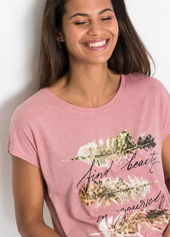 T-shirt med glittertryck, bonprix