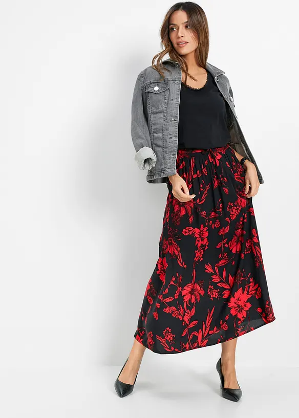 Maxikjol i viskos, bonprix