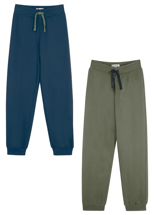 Joggingbyxa med bomull för barn (2-pack), bonprix