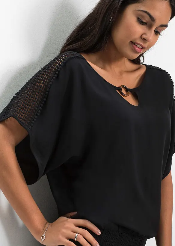 Blus av ren viskos, bonprix