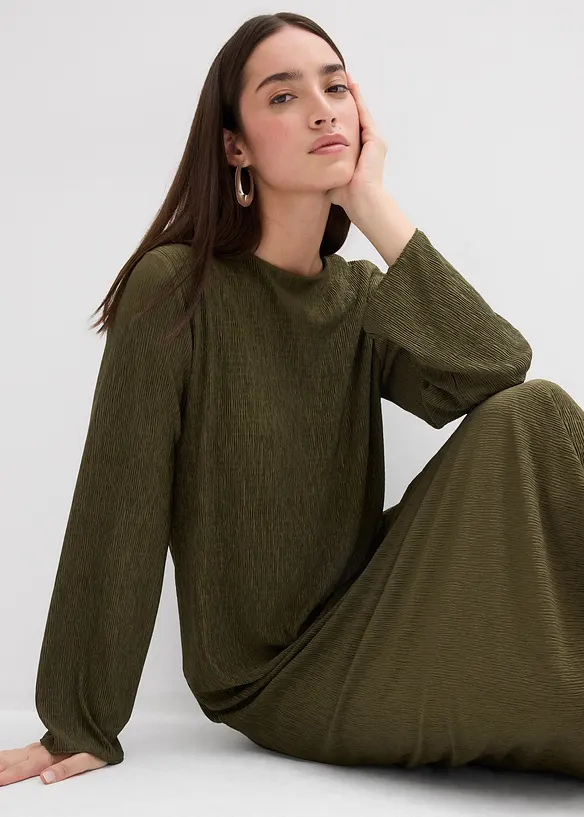 Midiklänning av strukturmaterial, bonprix