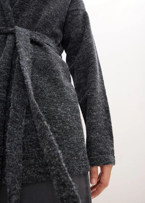 Fluffig cardigan i lurvigt material, bonprix