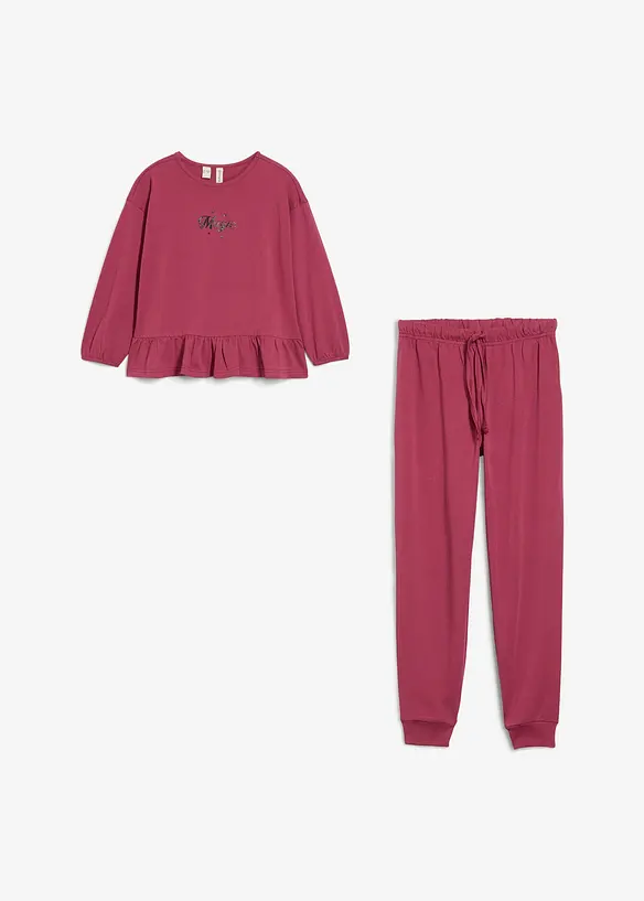 Topp och joggingbyxa med ekologisk bomull (2 delar), bonprix