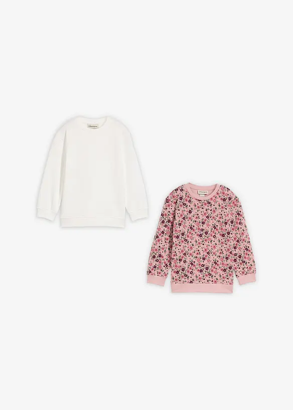 Sweatshirt i ren ekologisk bomull för barn (2-pack), bonprix