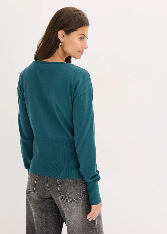 Finstickad cardigan av viskos med mjukt fall, bonprix