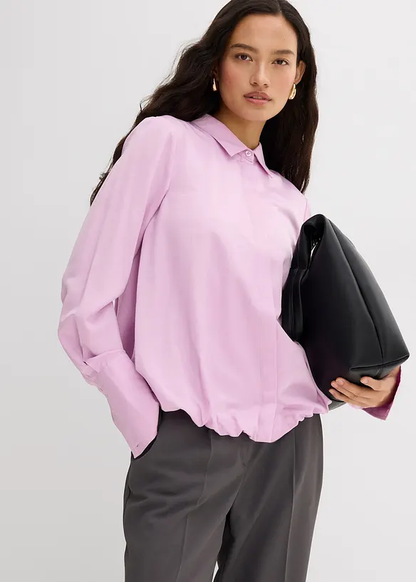 Satinblus av viskosmix, bonprix