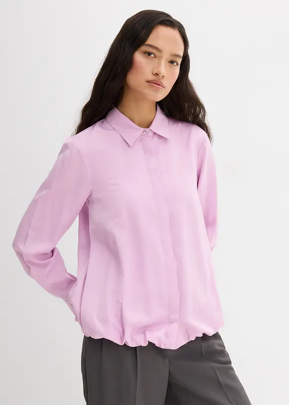 Satinblus av viskosmix, bonprix