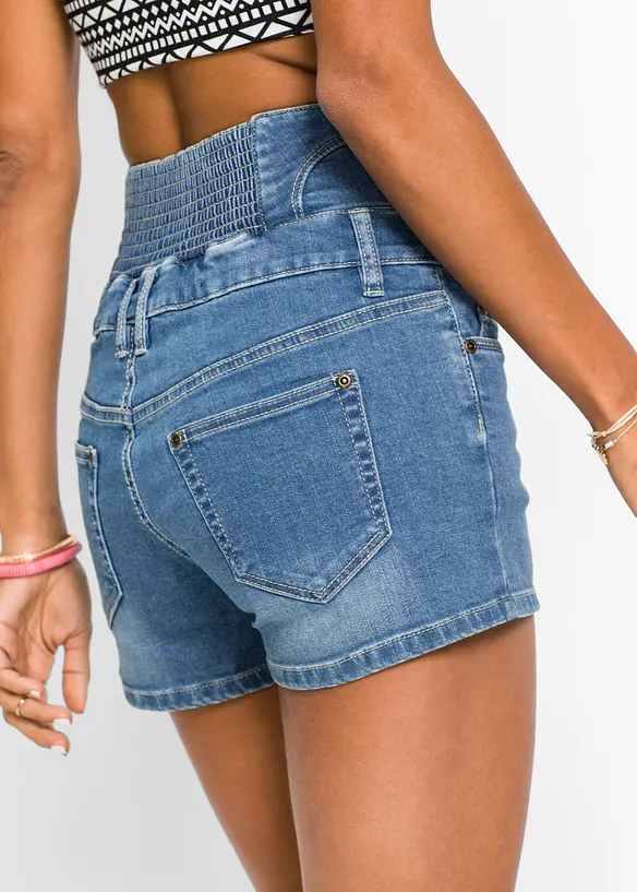 Jeansshorts med hög midja, bonprix