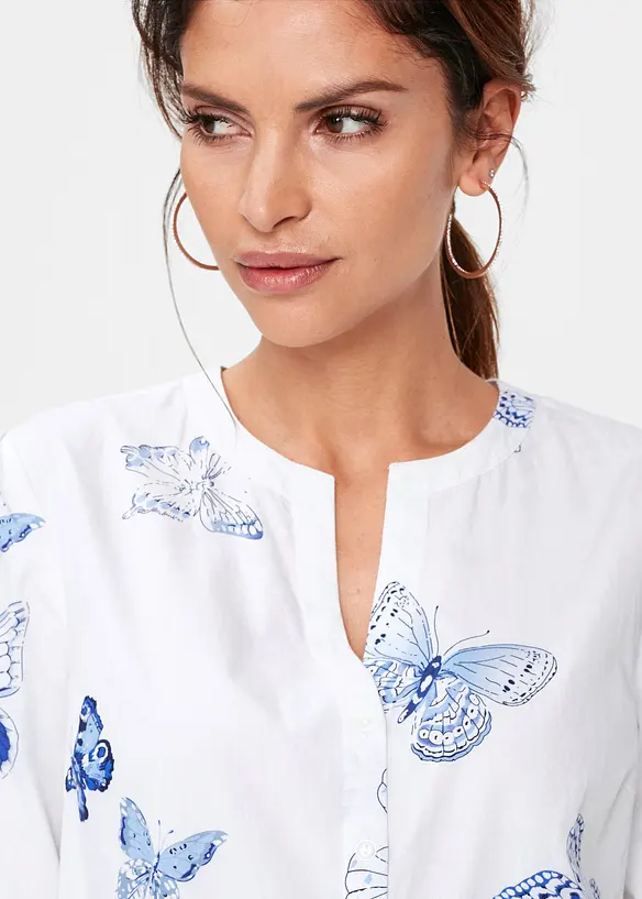 M&ouml;nstrad viskosblus, bonprix