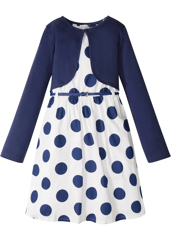 Klänning + skärp + bolero för barn (3 delar), bonprix