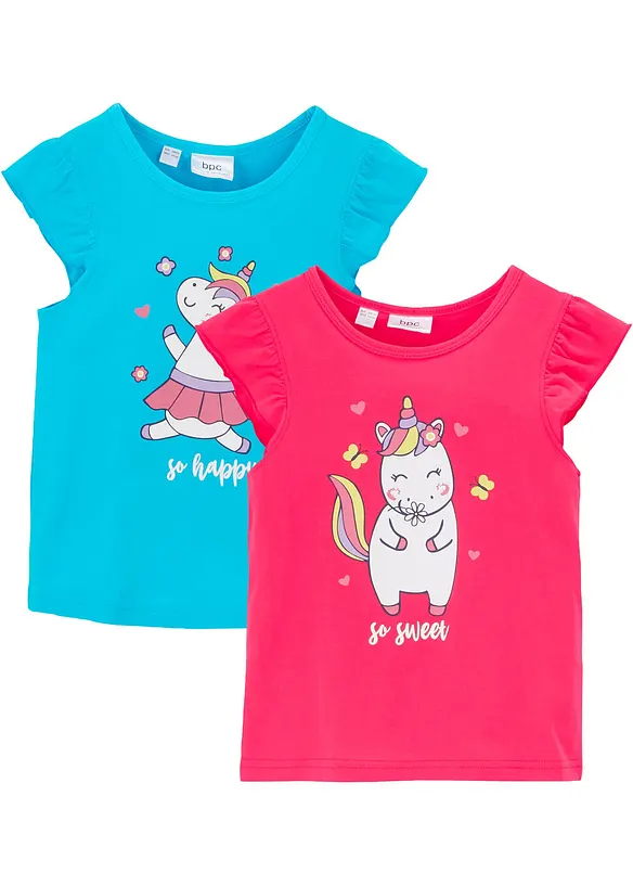 T-shirt i ren ekologisk bomull för barn (2-pack), bonprix