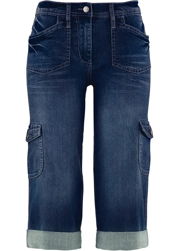 Stretch Cargo Jeans Mid Waist, bonprix