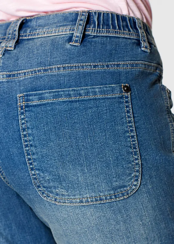 Stretch Cargo Jeans Mid Waist, bonprix