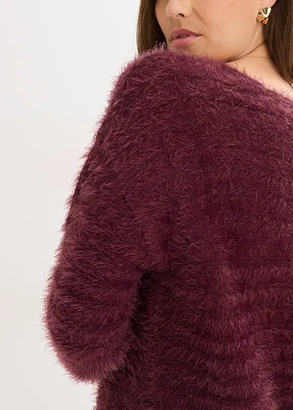 Lång fluffig tröja, bonprix