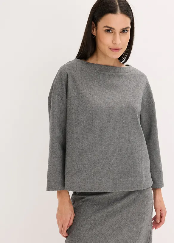 Tunika av stabilt material med fiskbensmönster, bonprix